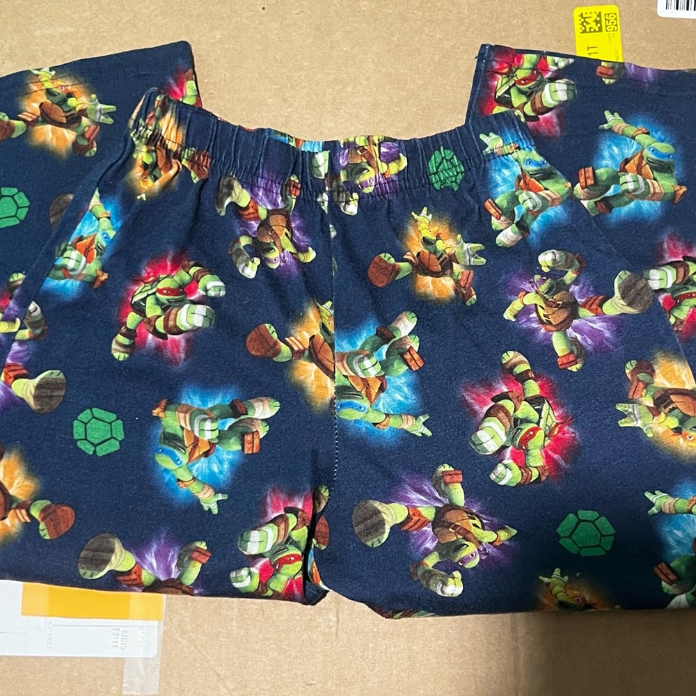 Nickelodeon Kids Pajama Bottoms - Blue with Multicolor Ninja Turtles